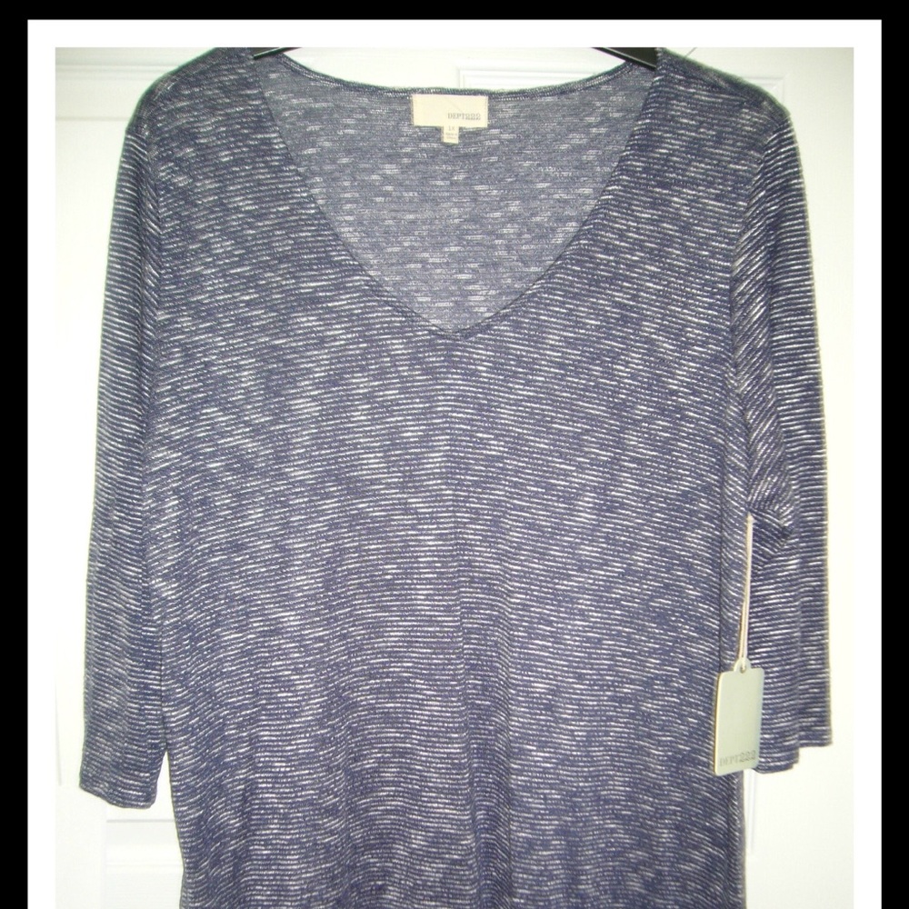 ♥️ SALE. Deep Sea Slub Knit Tunic With Lace 2x